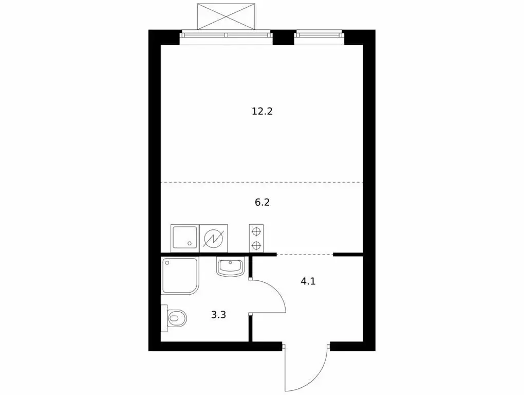 Квартира-студия: Владивосток, жилой комплекс Борисенко 48 (25.8 м) - Фото 0