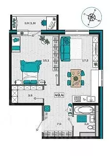 1-к кв. Приморский край, Уссурийск Радужный мкр,  (49.4 м) - Фото 1