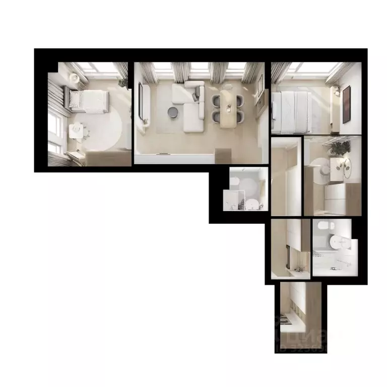 2-к кв. Московская область, Мытищи Ярославский квартал жилой комплекс, ... - Фото 2