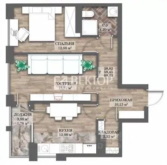 2-к кв. Ивановская область, Иваново ул. Ермака, 10 (60.23 м) - Фото 1