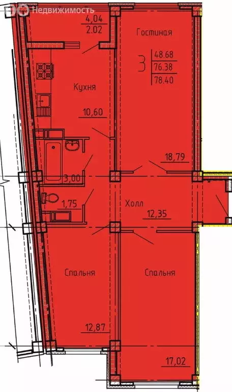 3-комнатная квартира: Пенза, улица Генерала Глазунова, 6 (78.4 м) - Фото 0