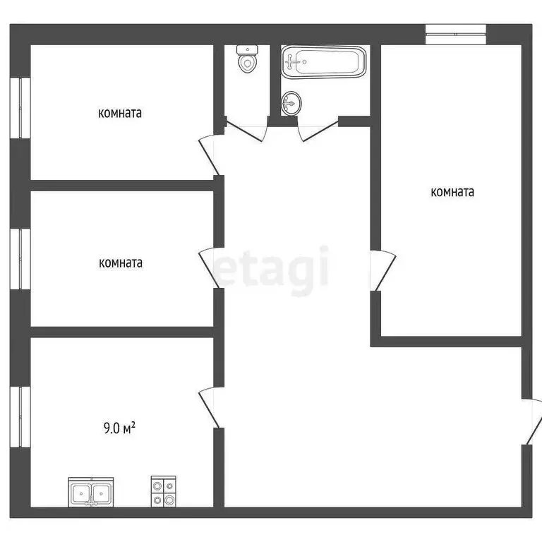 3-комнатная квартира: Рыбинск, Южная улица, 16 (66.9 м) - Фото 0