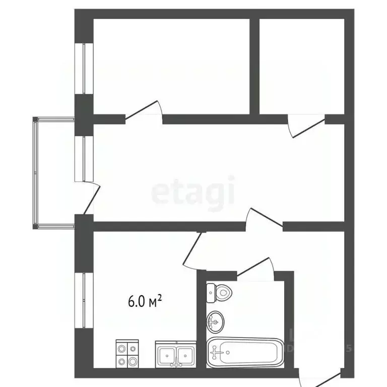 2-к кв. Кемеровская область, Юрга Московская ул., 4 (43.8 м) - Фото 2
