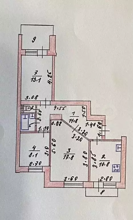 3-к. квартира, 68 м, 7/10 эт. - Фото 0