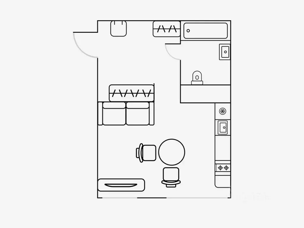 Студия Свердловская область, Екатеринбург ул. Шаумяна, 24 (31.0 м) - Фото 2