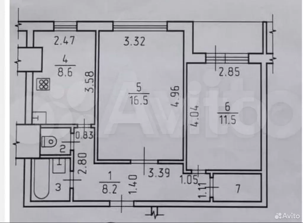 2-к. квартира, 50 м, 3/9 эт. - Фото 0