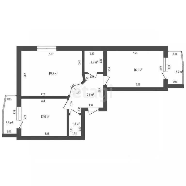 2-к кв. Мордовия, Саранск ул. Девятаева, 3 (58.2 м) - Фото 1