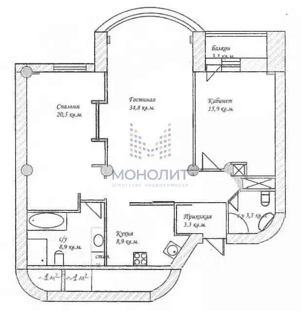 3-к кв. Москва Нежинская ул., 8К1 (100.0 м) - Фото 2
