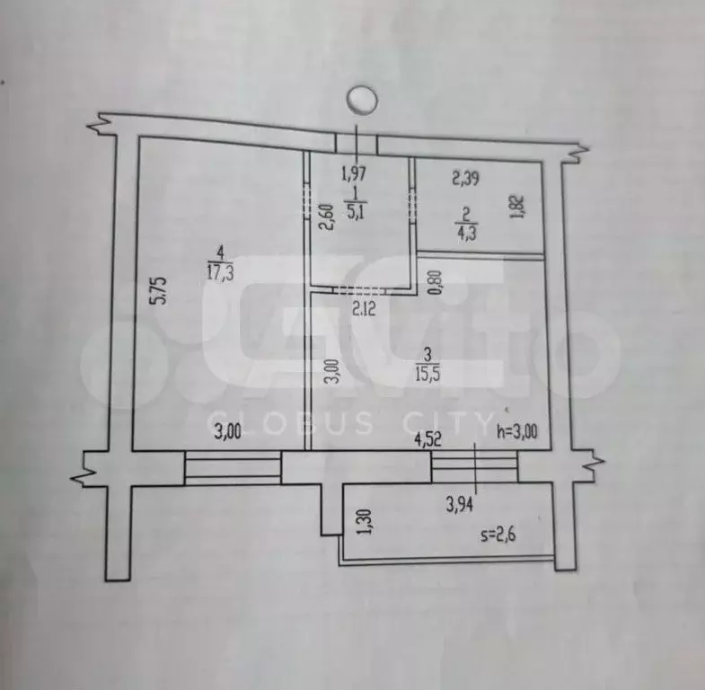 1-к. квартира, 42,2 м, 2/3 эт. - Фото 0