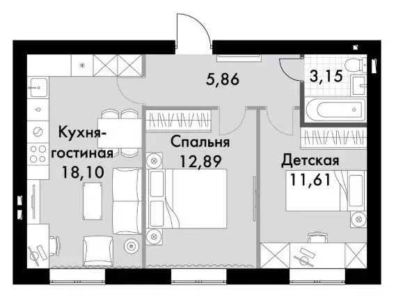 2-комнатная квартира: Апрелевка, улица Парк Апрель, 45 (51.5 м) - Фото 0