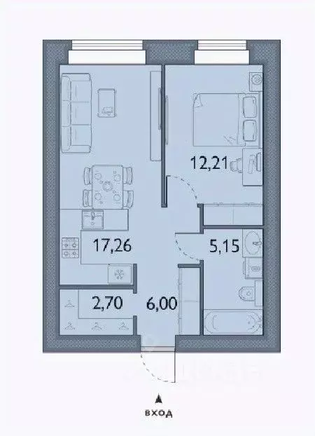 1-к кв. Брянская область, Брянский район, пос. Мичуринский, ... - Фото 1