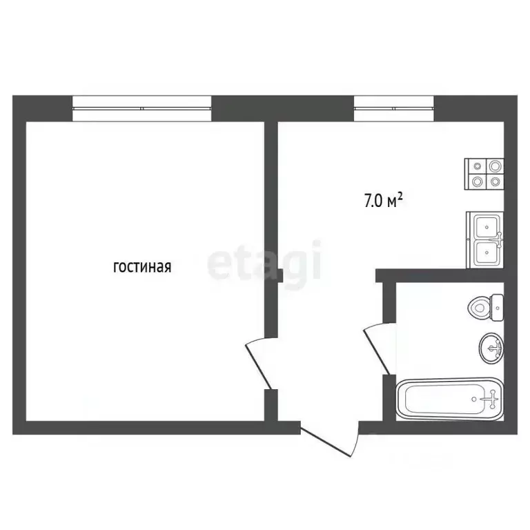 1-к кв. Ямало-Ненецкий АО, Муравленко Молодежная ул., 29 (33.0 м) - Фото 1