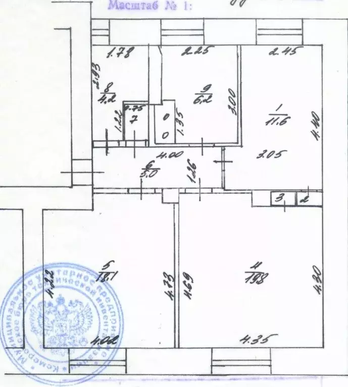 3-к кв. Кемеровская область, Кемерово Тульская ул., 1 (66.3 м) - Фото 1