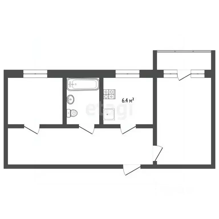 2-к кв. Московская область, Серпухов ул. Захаркина, 5А (43.3 м) - Фото 2