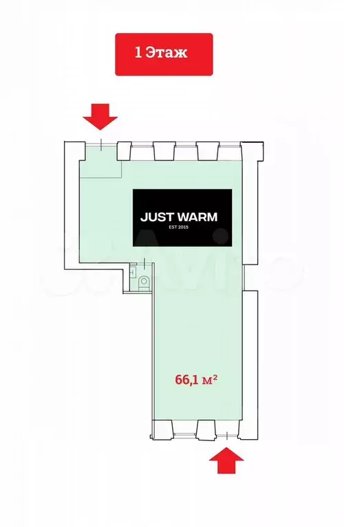 Продажа габ - Магазин одежды «Just Warm  - 66,1 м - Фото 0