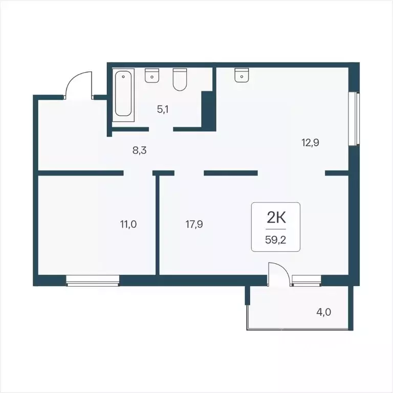 2-к кв. Новосибирская область, Новосибирск Кедровая ул., 80/3 (59.2 м) - Фото 0