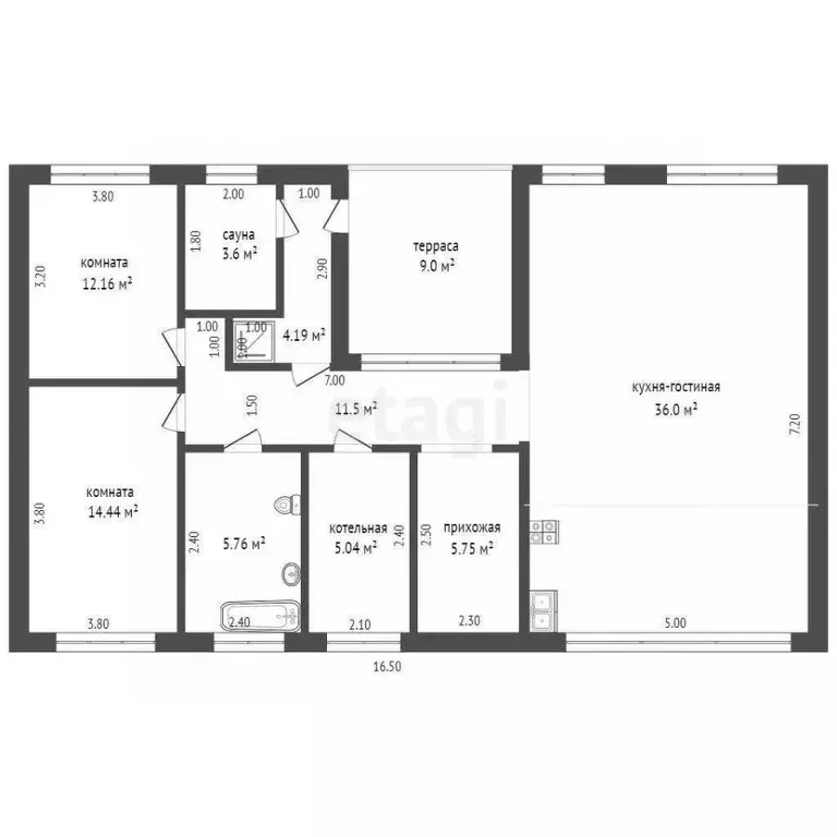 Дом в Тюменская область, Тюменский район, с. Кулига ул. Янтарная (98 ... - Фото 2