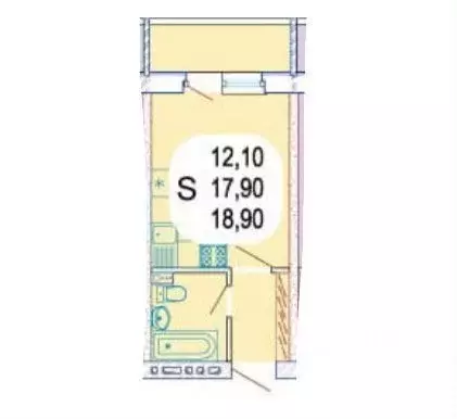 1-к кв. Краснодарский край, Краснодар ул. 1-я Ямальская, 5к1 (21.0 м) - Фото 0