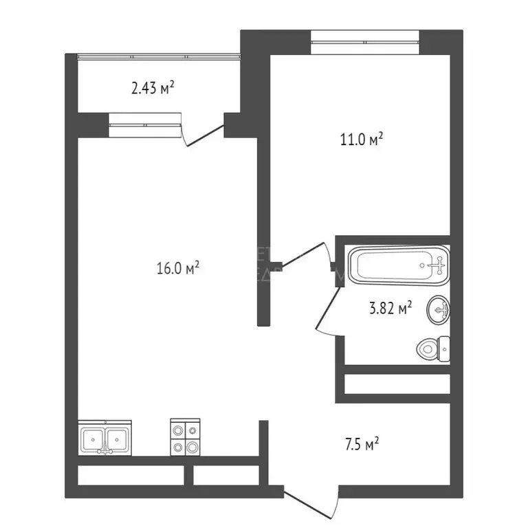 1-комнатная квартира: Тюмень, улица Щербакова, 136 (40.8 м) - Фото 0