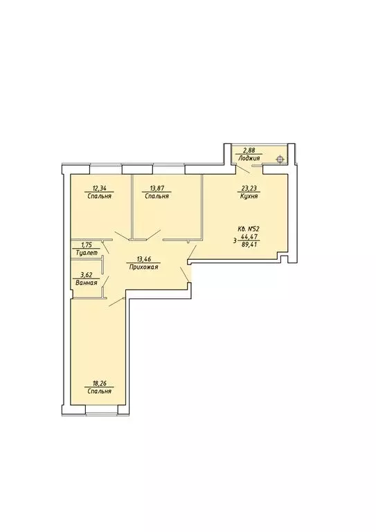 3-комнатная квартира: Рязань, Михайловское шоссе, 234к1 (89.8 м) - Фото 1