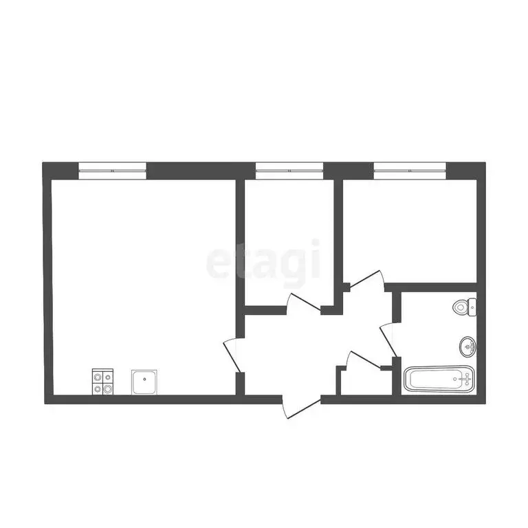 2-комнатная квартира: Томск, улица Интернационалистов, 24 (43.6 м) - Фото 0