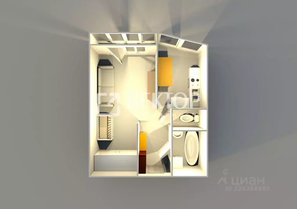 1-к кв. Ярославская область, Ярославль ул. Калинина, 1/165 (36.8 м) - Фото 2