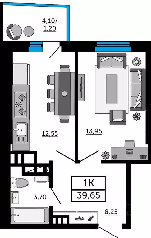 1-к кв. Ростовская область, Ростов-на-Дону Донской Арбат 2 жилой ... - Фото 1