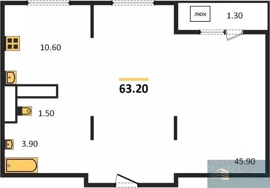 1-к кв. Воронежская область, Воронеж ул. Загоровского, 7к2 (63.2 м) - Фото 0