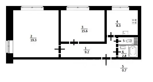 2-к кв. Санкт-Петербург ул. Новостроек, 35 (55.9 м) - Фото 1