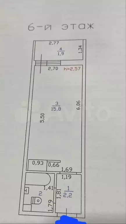 Квартира-студия, 22,4 м, 6/13 эт. - Фото 0
