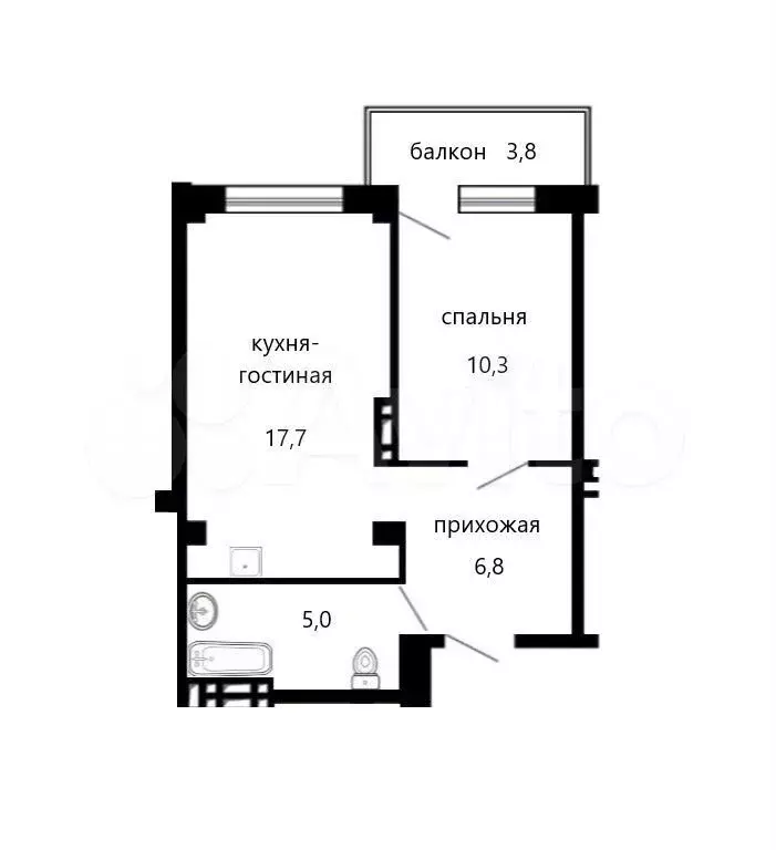 2-к. квартира, 39,6 м, 17/19 эт. - Фото 1