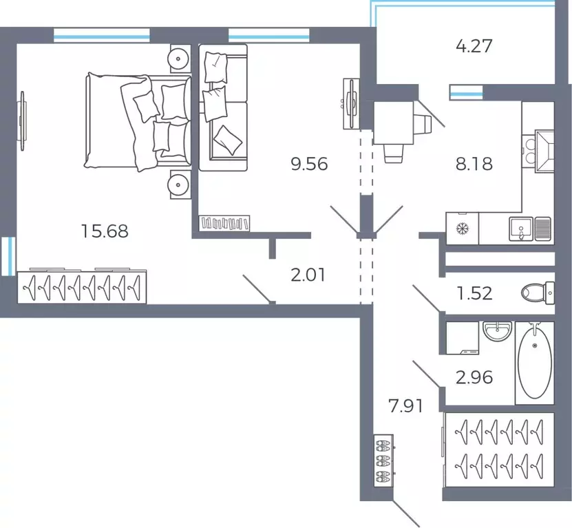 2-к кв. Самарская область, Волжский район, Лопатино с/пос, пос. ... - Фото 1
