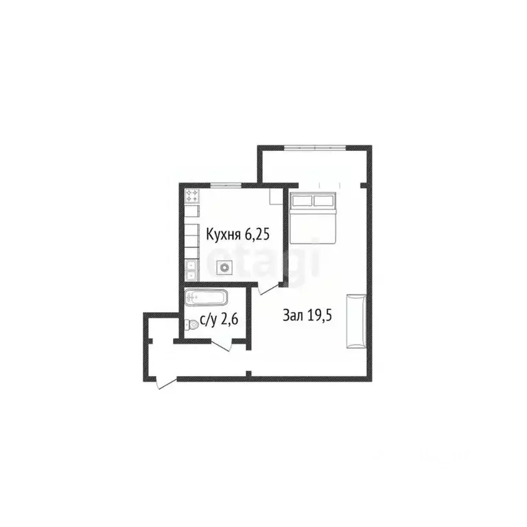 1-к кв. Дагестан, Махачкала ул. Ломоносова, 15 (38.4 м) - Фото 1