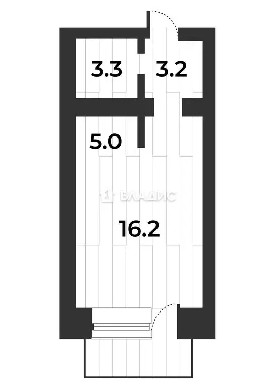Квартира-студия: село Чигири, Восточная улица, 14 (27.6 м) - Фото 1
