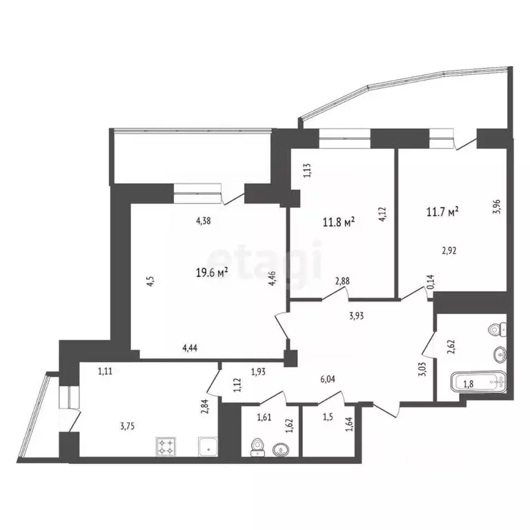 3-к кв. Красноярский край, Красноярск Ленинградская ул., 10 (77.7 м) - Фото 2