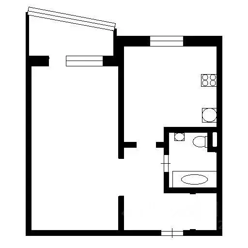 Квартира, 1 комната, 38.1 м - Фото 1