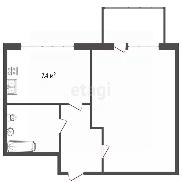 1-к кв. Санкт-Петербург ш. Революции, 3к2 (32.7 м) - Фото 2