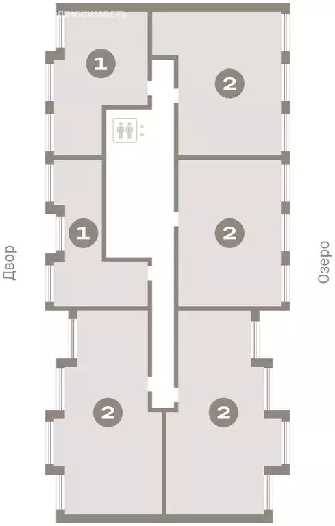 3-комнатная квартира: Тюмень, жилой комплекс Дом у Озера (63.11 м) - Фото 1