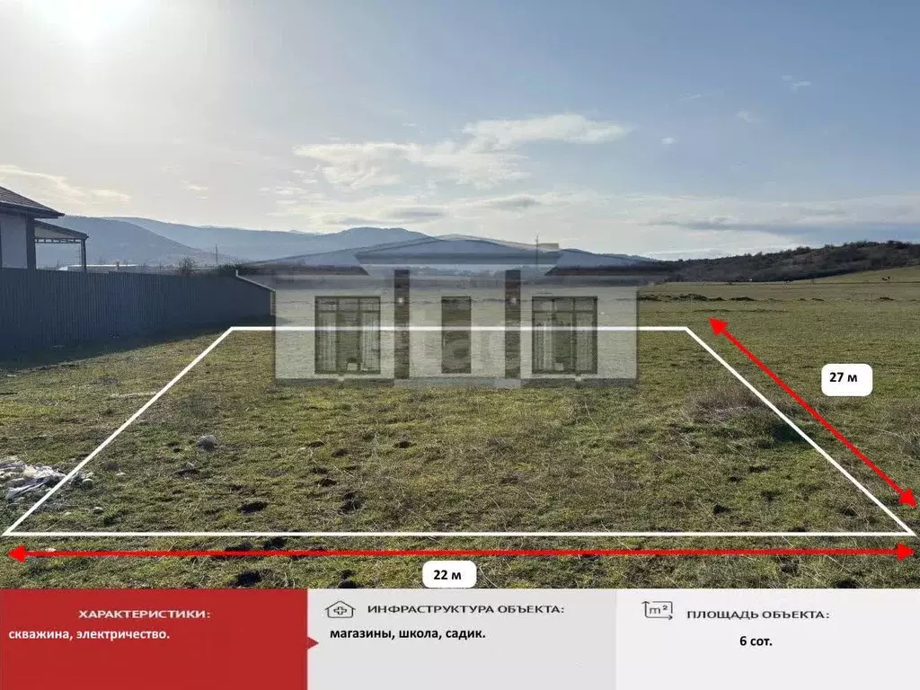 Участок в Крым, Симферопольский район, с. Доброе ул. Клубничная (6.0 ... - Фото 2