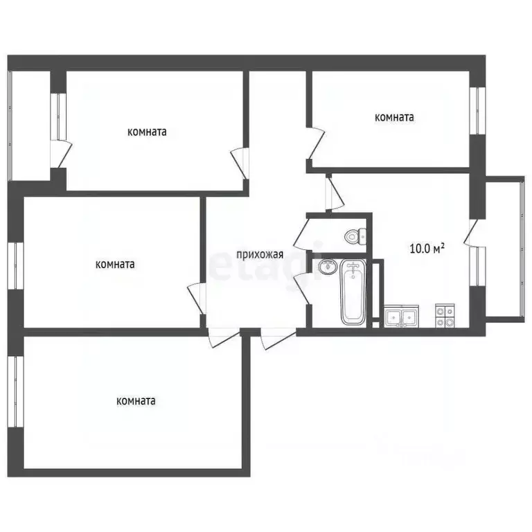 4-к кв. Белгородская область, Белгородский район, Разумное рп ул. ... - Фото 1