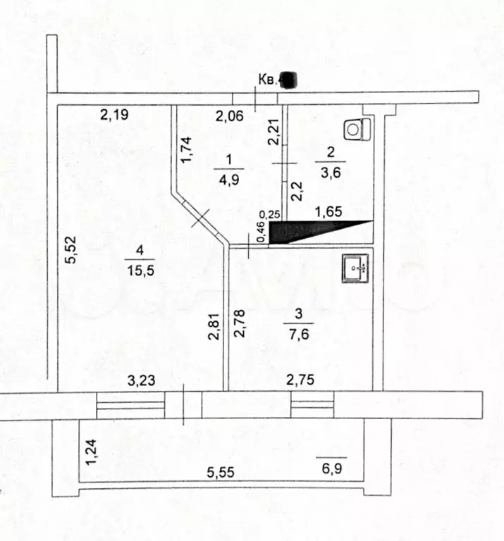 1-к. квартира, 31,6 м, 6/10 эт. - Фото 0