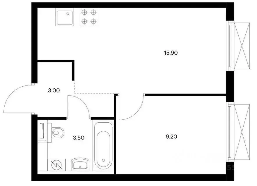 1-к кв. Москва Кольская ул., 8к1 (31.6 м) - Фото 1