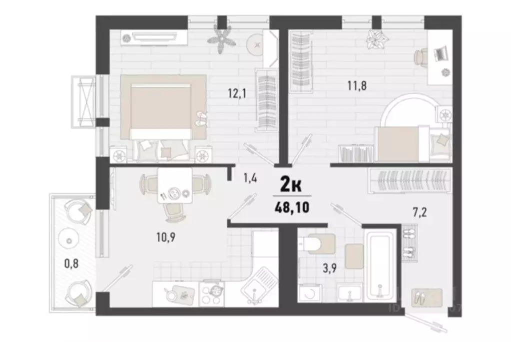 2-к кв. Краснодарский край, Новороссийск бул. Имени Дмитрия ... - Фото 2