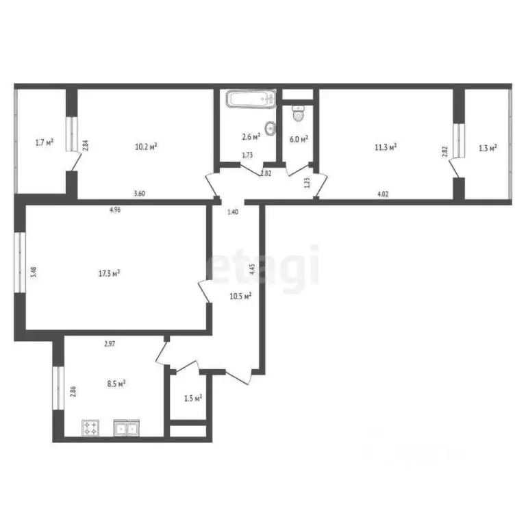 3-к кв. Мордовия, Саранск ул. Воинова, 32 (63.0 м) - Фото 1