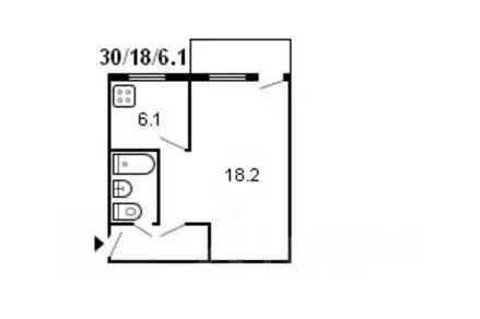 1-к кв. Омская область, Омск пос. Амурский, ул. Багратиона, 2 (29.5 м) - Фото 2
