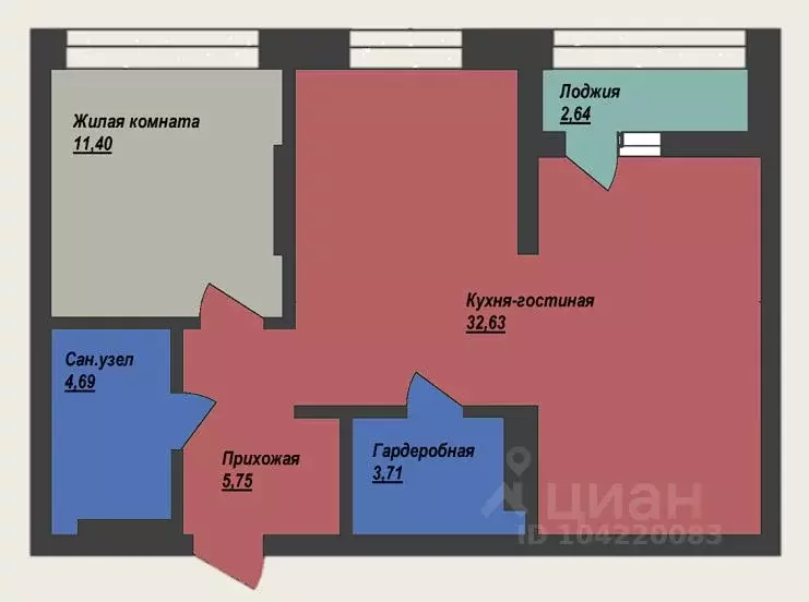 1-к кв. Ханты-Мансийский АО, Ханты-Мансийск ул. Объездная, 57 (61.0 м) - Фото 0