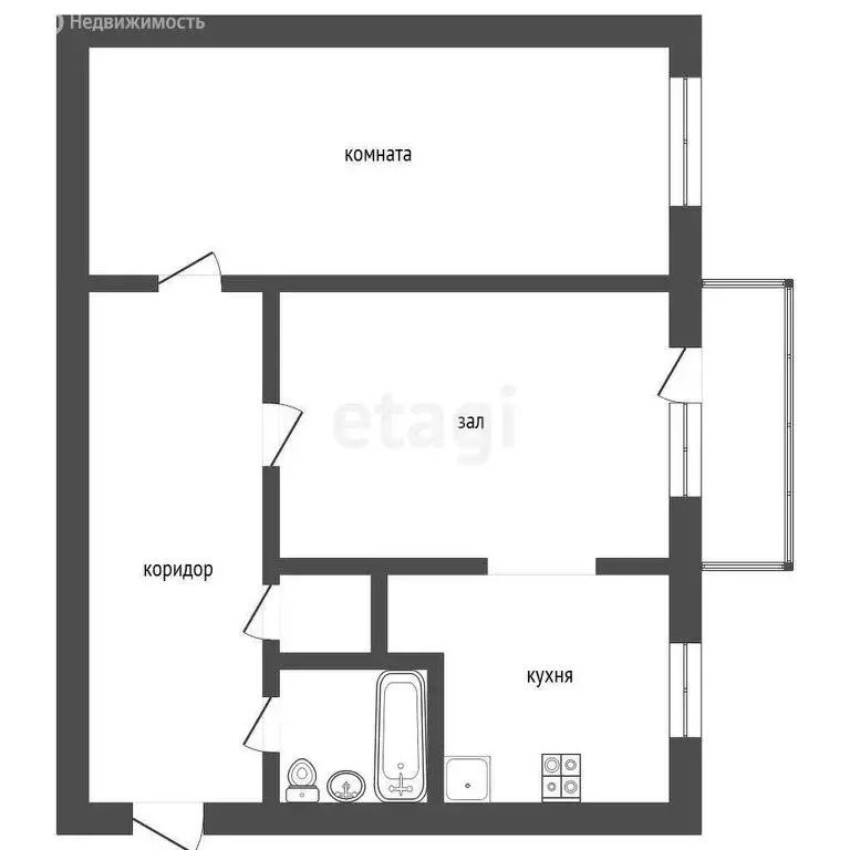 2-комнатная квартира: Ялуторовск, улица Ленина, 35 (43 м) - Фото 0