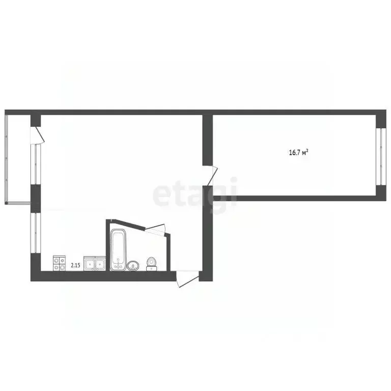 2-к кв. Саха (Якутия), Якутск ул. Можайского, 17/1 (46.5 м) - Фото 2