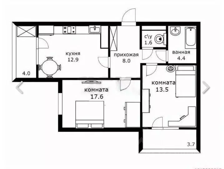 2-к кв. Краснодарский край, Краснодар ул. Героев-Разведчиков, 11/5 ... - Фото 2
