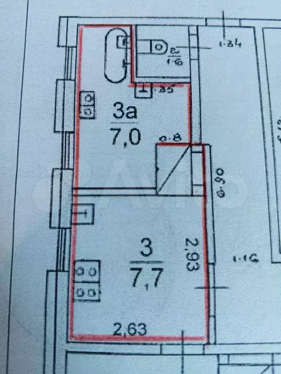 1-к. квартира, 38,8 м, 3/3 эт. - Фото 0